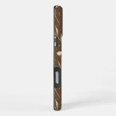 Coque iPhone 16 Pro Max Modern Pattern Wildflowers Brown Background (Côté droit)
