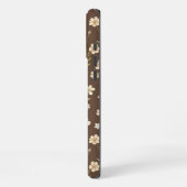 Coque iPhone 16 Pro Max Modern Pattern Wildflowers Brown Background (Côté gauche)