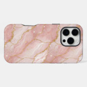 Coque iPhone 16 Pro Max Modern Rose Quartz Marble Gold (Verso Horizontal)