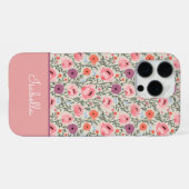 Coque iPhone 16 Pro Max Modern Wildflowers with Name (Verso Horizontal)