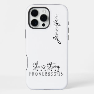 Coque iPhone 16 Pro Max Moderne minimaliste B&W Bible Verse Proverbes iPho