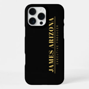 Coque iPhone 16 Pro Max Moderne Minimaliste Tendance Or Noir Professionnel
