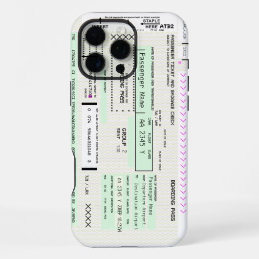 Coque iPhone 16 Pro Max Modifier Cette Passe D'Embarquement Aérienne Ver2 (Verso)