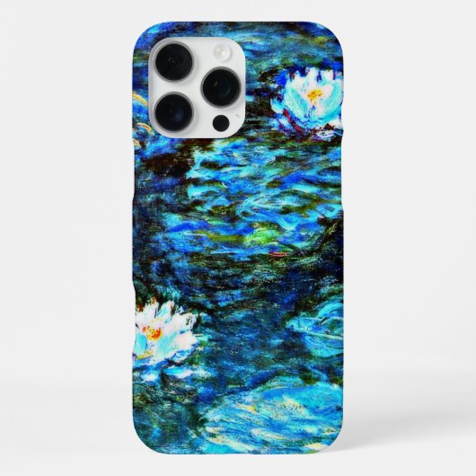 Coque iPhone 16 Pro Max Monet - Lys d'eau (bleu) (Verso)