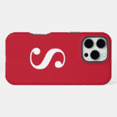 Coque iPhone 16 Pro Max Monogramme blanc minimal en rouge (Verso Horizontal)