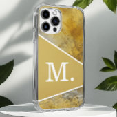 Coque iPhone 16 Pro Max Monogramme de moutarde jaune moderne