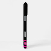 COQUE iPhone 16 PRO MAX MONOGRAMME DÉCO ABSTRAIT FUCHSIA ROSE NOIR (Côté droit)