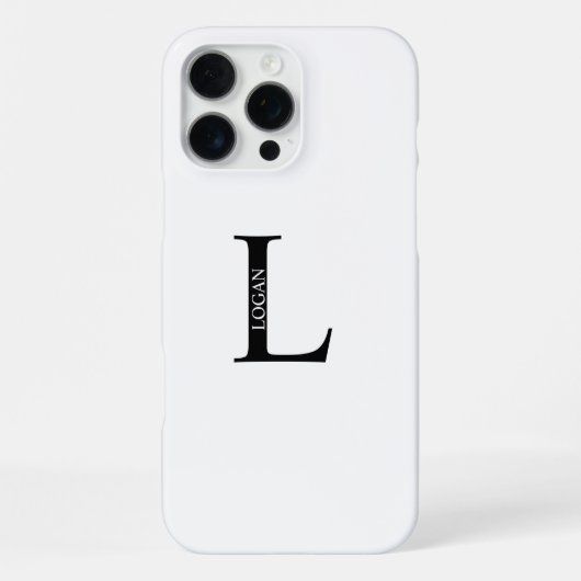Coque iPhone 16 Pro Max Monogramme et nom personnalisés (Verso)