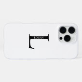 Coque iPhone 16 Pro Max Monogramme et nom personnalisés (Verso Horizontal)