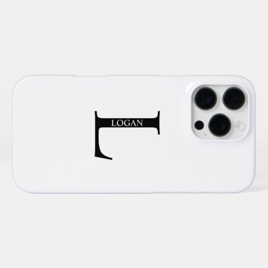 Coque iPhone 16 Pro Max Monogramme et nom personnalisés (Verso Horizontal)