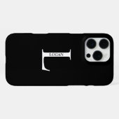 Coque iPhone 16 Pro Max Monogramme et nom personnalisés (Verso Horizontal)