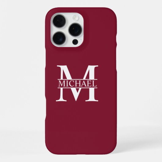 Coque iPhone 16 Pro Max Monogramme et nom personnalisés (Verso)