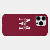 Coque iPhone 16 Pro Max Monogramme et nom personnalisés (Verso Horizontal)