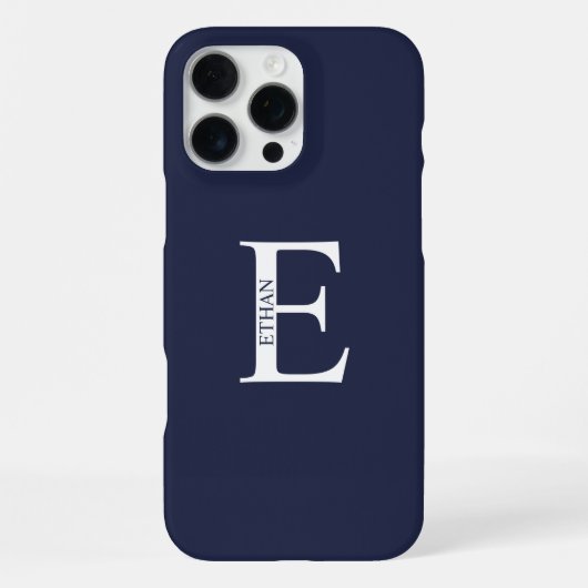 Coque iPhone 16 Pro Max Monogramme et nom personnalisés (Verso)