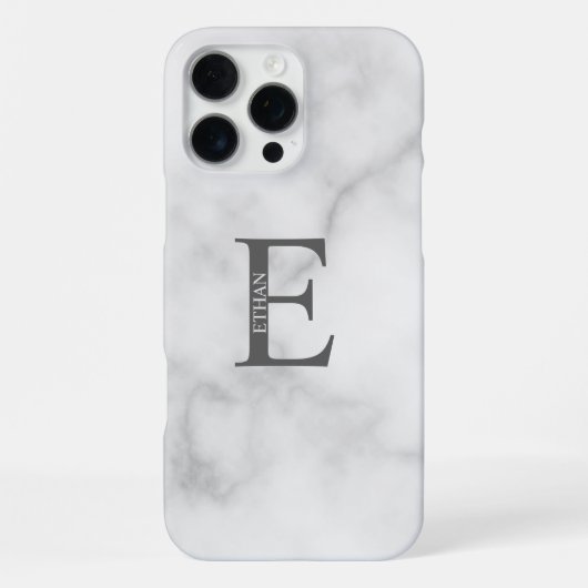 Coque iPhone 16 Pro Max Monogramme et nom personnalisés (Verso)
