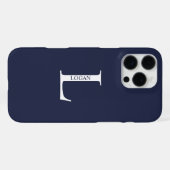 Coque iPhone 16 Pro Max Monogramme et nom personnalisés (Verso Horizontal)