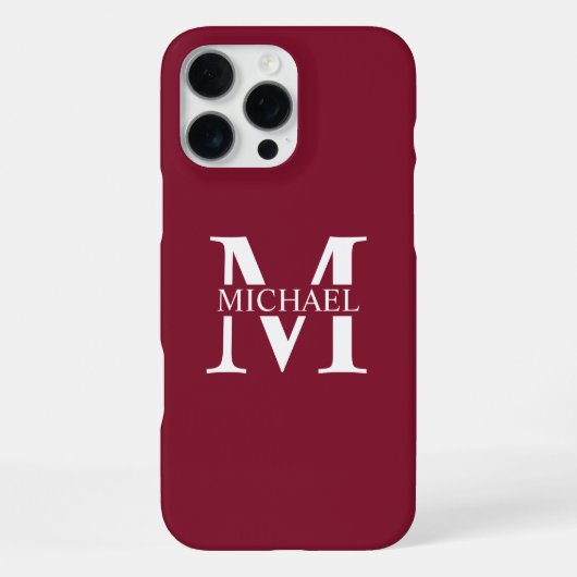 Coque iPhone 16 Pro Max Monogramme et nom personnalisés (Verso)