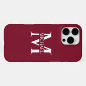 Coque iPhone 16 Pro Max Monogramme et nom personnalisés (Verso Horizontal)