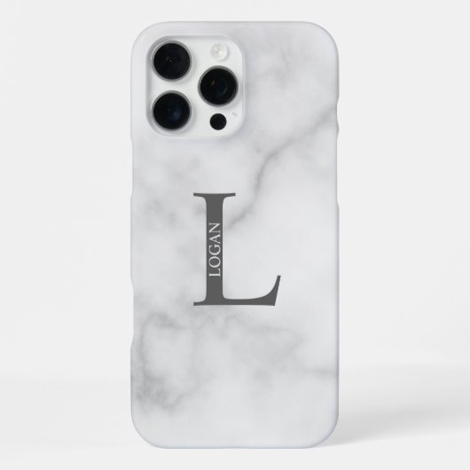 Coque iPhone 16 Pro Max Monogramme et nom personnalisés (Verso)