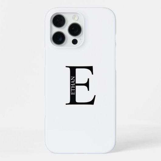 Coque iPhone 16 Pro Max Monogramme et nom personnalisés (Verso)