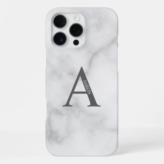 Coque iPhone 16 Pro Max Monogramme et nom personnalisés (Verso)