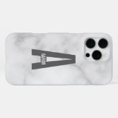 Coque iPhone 16 Pro Max Monogramme et nom personnalisés modernes (Verso Horizontal)