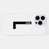 Coque iPhone 16 Pro Max Monogramme et nom personnalisés modernes (Verso Horizontal)