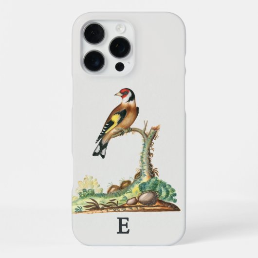 Coque iPhone 16 Pro Max Monogramme Initial Personnalisé de Chardonneret Do (Verso)