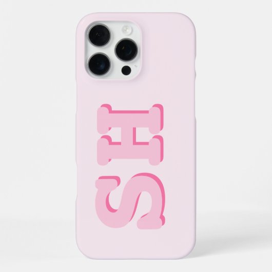 Coque iPhone 16 Pro Max Monogramme initial rose simple (Verso)