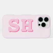 Coque iPhone 16 Pro Max Monogramme initial rose simple (Verso Horizontal)