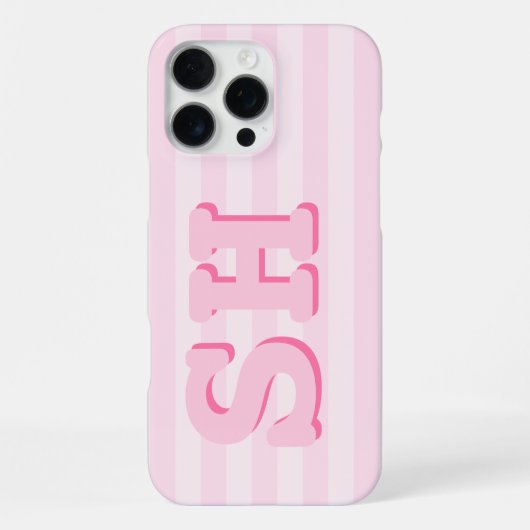 Coque iPhone 16 Pro Max Monogramme initial rose simple (Verso)
