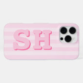 Coque iPhone 16 Pro Max Monogramme initial rose simple (Verso Horizontal)