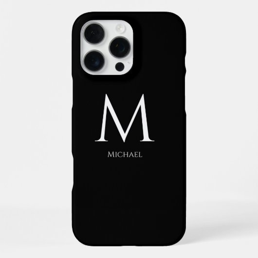 Coque iPhone 16 Pro Max Monogramme moderne minimal (Verso)