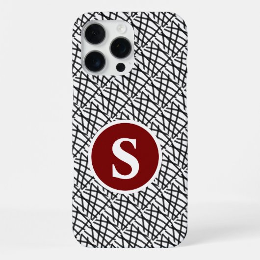Coque iPhone 16 Pro Max Monogramme noir et blanc  (Verso)