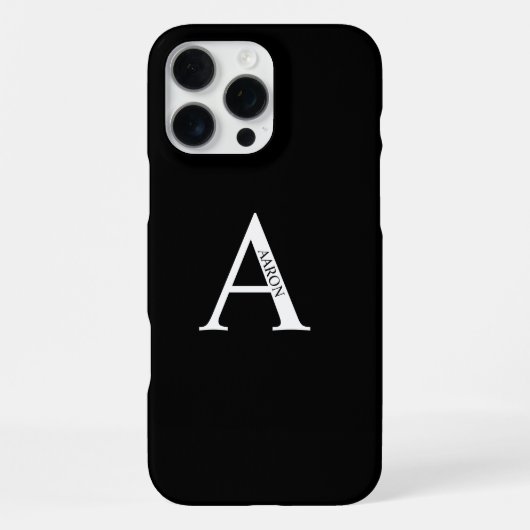 Coque iPhone 16 Pro Max Monogramme personnalisé et nom (Verso)