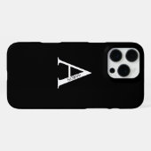 Coque iPhone 16 Pro Max Monogramme personnalisé et nom (Verso Horizontal)