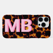 Coque iPhone 16 Pro Max Monogramme Tortoiseshell moderne (Verso Horizontal)
