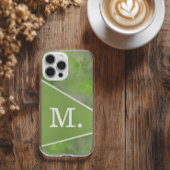 Coque iPhone 16 Pro Max Monogramme vert Sage moderne