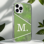 Coque iPhone 16 Pro Max Monogramme vert Sage moderne