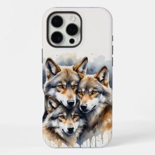 Coque iPhone 16 Pro Max Montagnes Nature Sauvage Montagnes Famille de loup