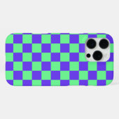 Coque iPhone 16 Pro Max Motif à carreaux violet et vert (Verso Horizontal)