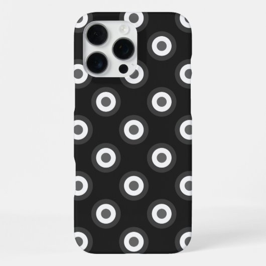 Coque iPhone 16 Pro Max Motif à points Polka - gris noir blanc (Verso)