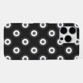 Coque iPhone 16 Pro Max Motif à points Polka - gris noir blanc (Verso Horizontal)