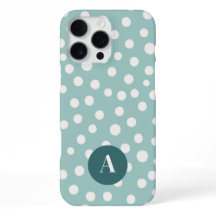 Motif à points turquoise Lettre Monogrammée 