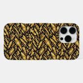 Coque iPhone 16 Pro Max Motif abstrait de feuille d'or (Verso Horizontal)