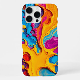 Coque iPhone 16 Pro Max Motif abstrait vibrant de projection de peinture f