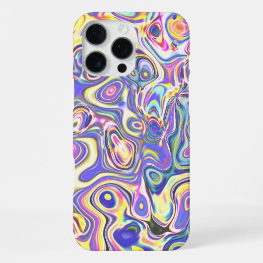 Coque iPhone 16 Pro Max Motif Amibe Multicolore Améthyste (Verso)