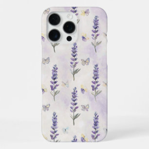 Coque iPhone 16 Pro Max Motif aquarelle lavande et papillons