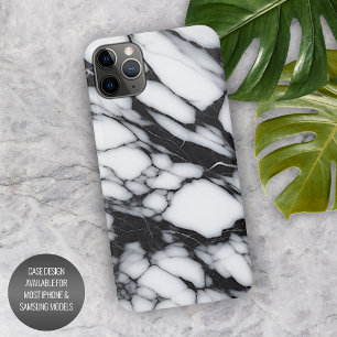 Coque iPhone 16 Pro Max Motif artistique de vagues de marbre noir gris bla