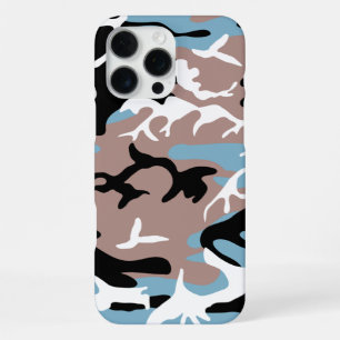 Coque iPhone 16 Pro Max Motif camouflage - Gris rouge blanc bleu noir